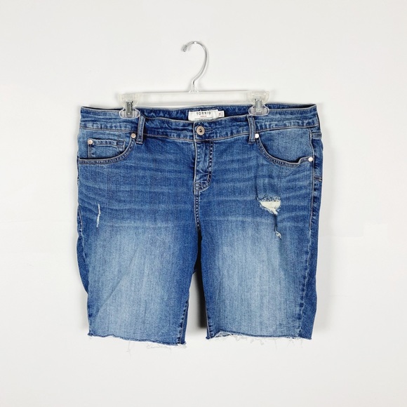 torrid Pants - Torrid Distressed High Rise Denim Shorts
